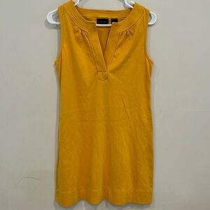 New York & Company Yellow Mid-Dress 100% Cotton Size S